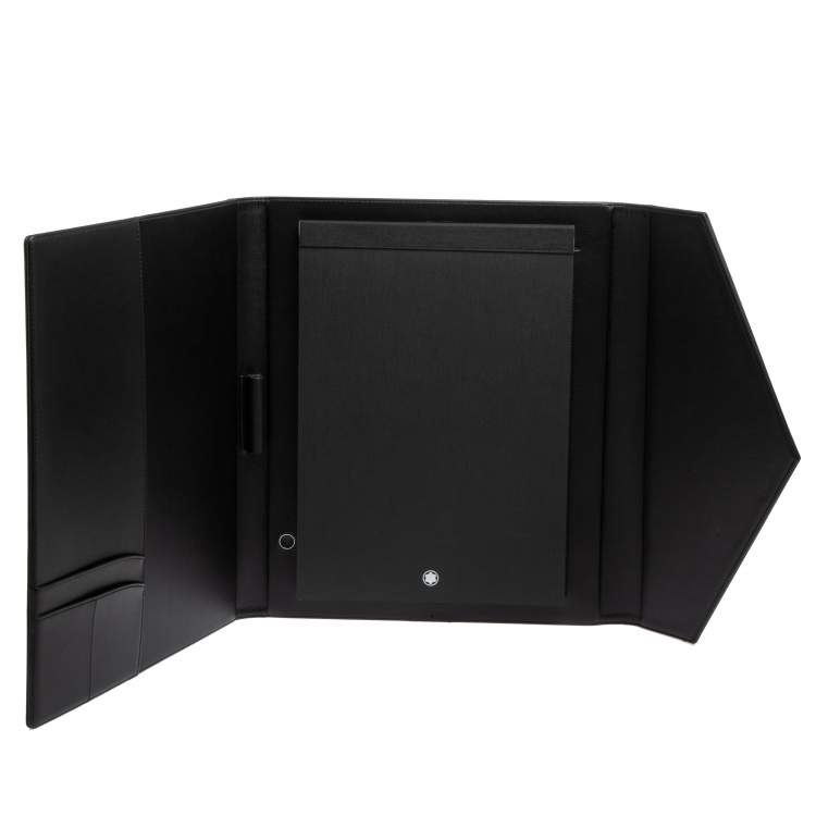 Pre Owned Montblanc Black Leather Augmented Paper+A4 Set