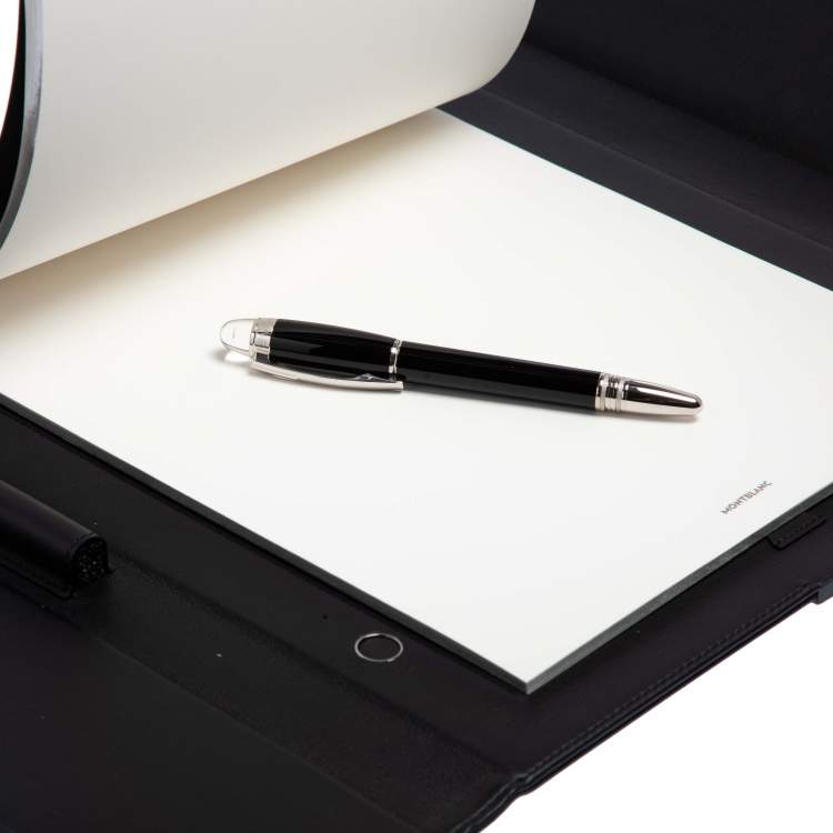 Pre Owned Montblanc Black Leather Augmented Paper+A4 Set