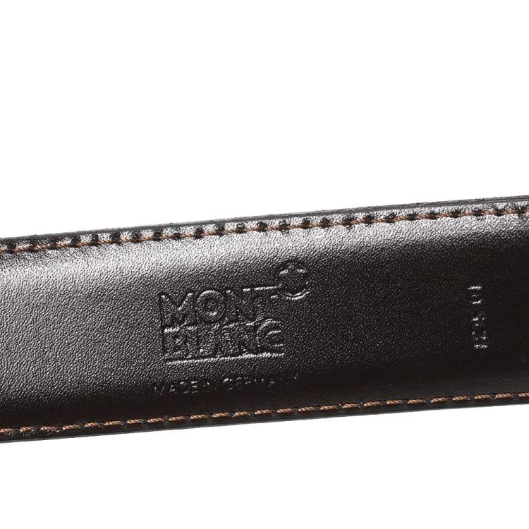Pre Owned Montblanc Black/Brown Leather Contemporary Line Reversible Belt 110CM