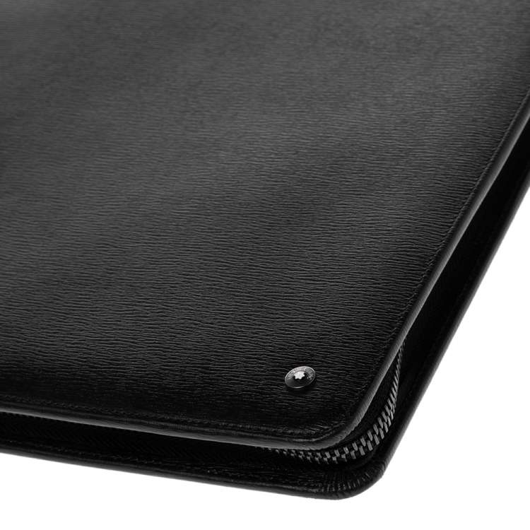 مملوكة مسبقًا MontBlanc Black Leather 4810 Westside Zip Notepad