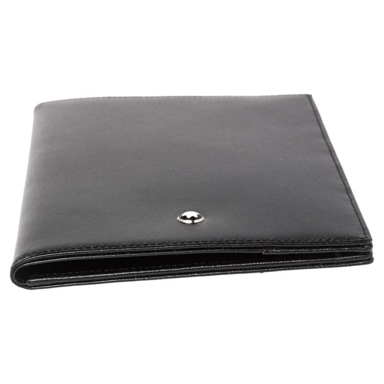 Pre Owned Montblanc Black Leather Meisterstuck Bifold Passport Holder