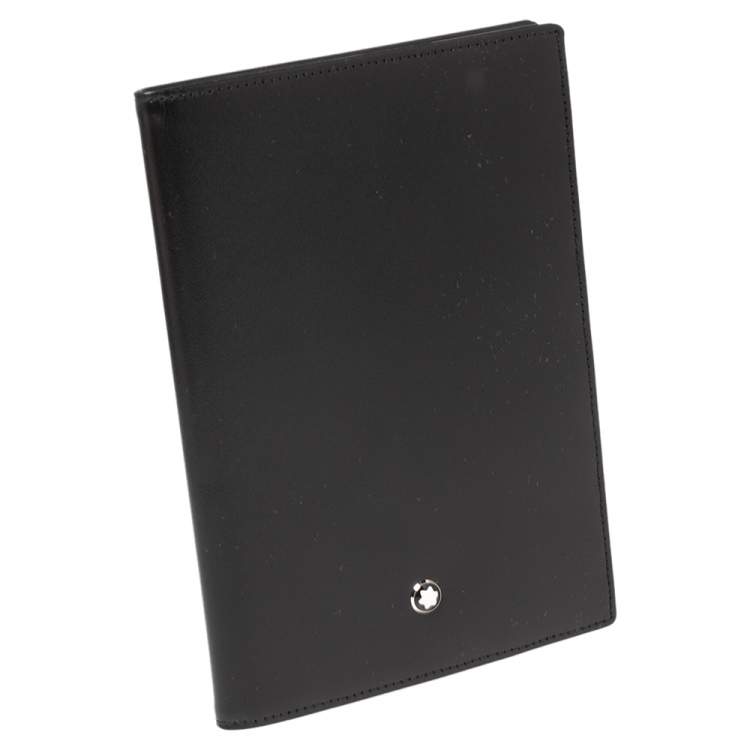 Pre Owned Montblanc Black Leather Meisterstuck Bifold Passport Holder