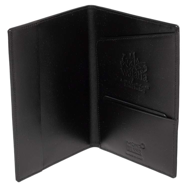 Pre Owned Montblanc Black Leather Meisterstuck Bifold Passport Holder