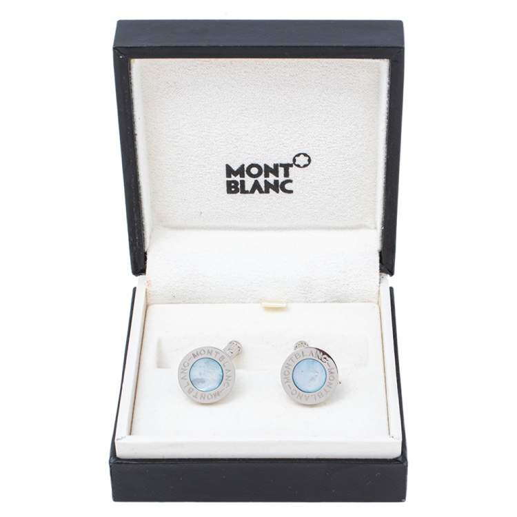 مملوكة مسبقًا Montblanc Meisterstuck Mother of Pearl Silver Tone Cufflinks