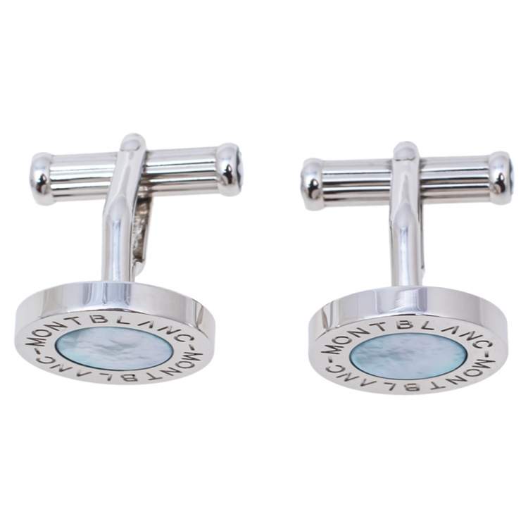 مملوكة مسبقًا Montblanc Meisterstuck Mother of Pearl Silver Tone Cufflinks
