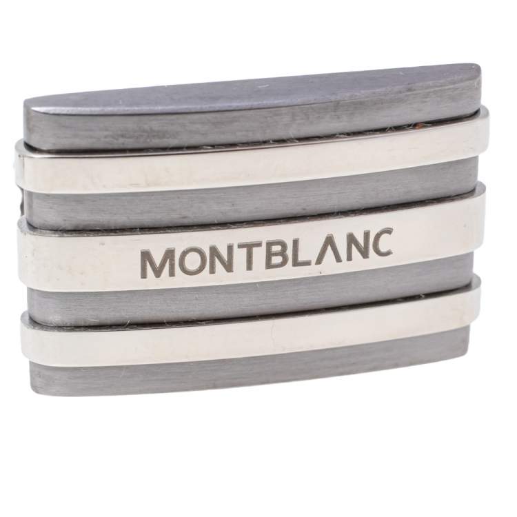Pre Owned Montblanc Meisterstuck Stainless Steel & Tantalum Rectangular Cufflinks