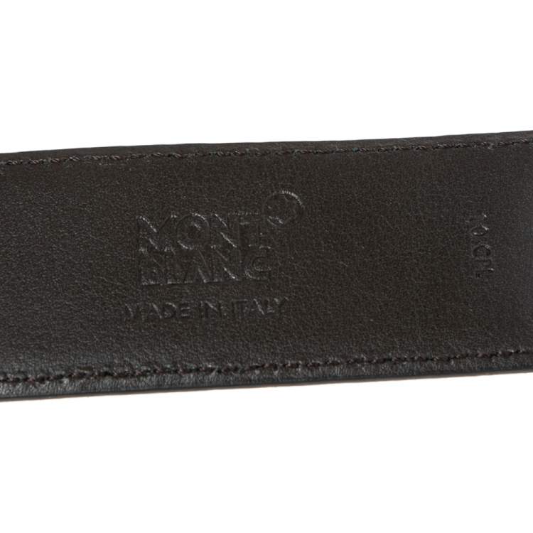 Pre Owned Montblanc Ombre Brown Suede and Leather Casual Line Buckle Cut to Size Belt 