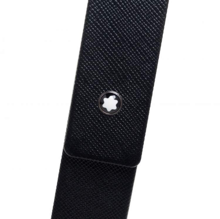 Pre Owned Montblanc Black Leather Sartorial Pen Pouch Hard Shell