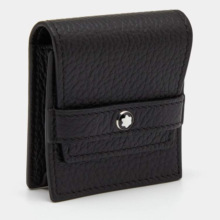 Pre Owned Montblanc Black Leather Meisterstuck Cufflinks Case