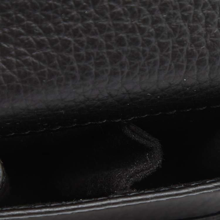 Pre Owned Montblanc Black Leather Meisterstuck Cufflinks Case