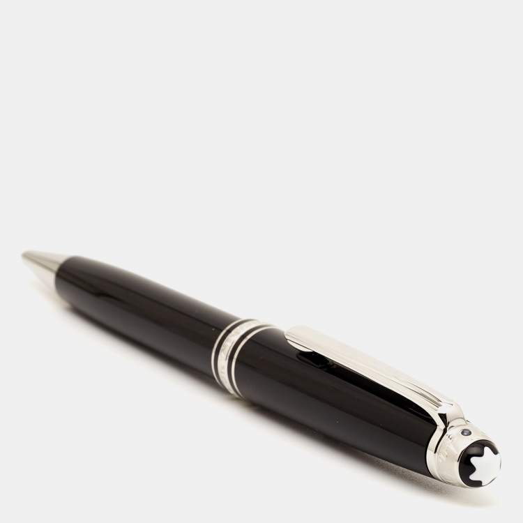 Pre Owned Montblanc Black Meisterstuck Resin Silver Tone Ballpoint Pen