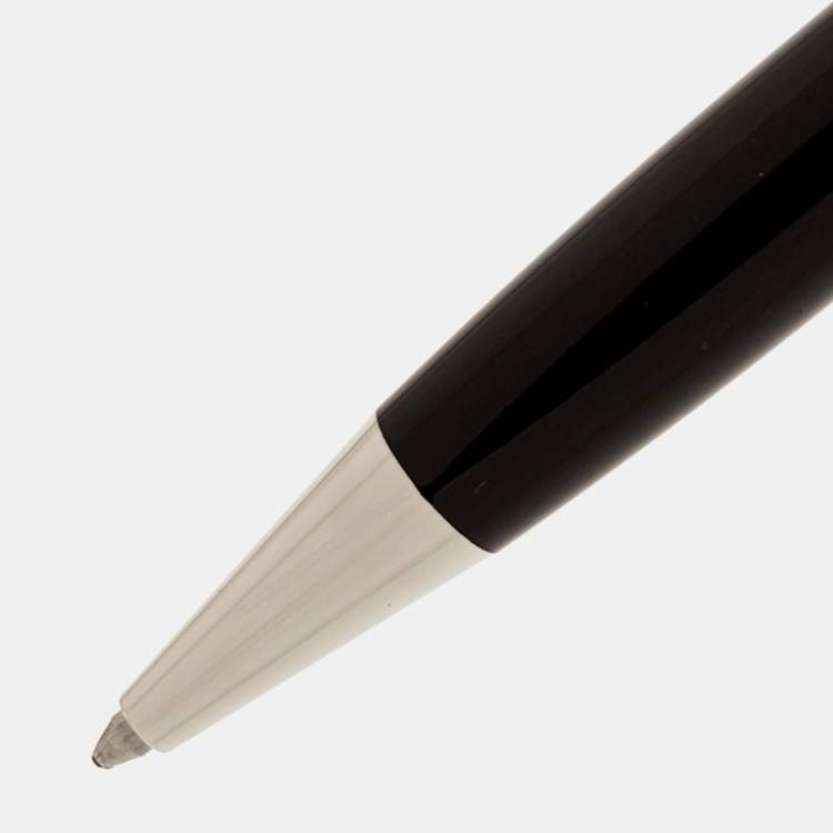 Pre Owned Montblanc Black Meisterstuck Resin Silver Tone Ballpoint Pen