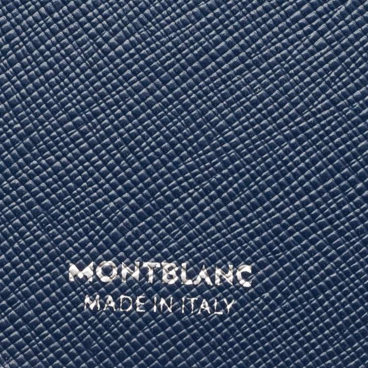 Pre Owned Montblanc Navy Blue Leather Fine Stationery Notebook