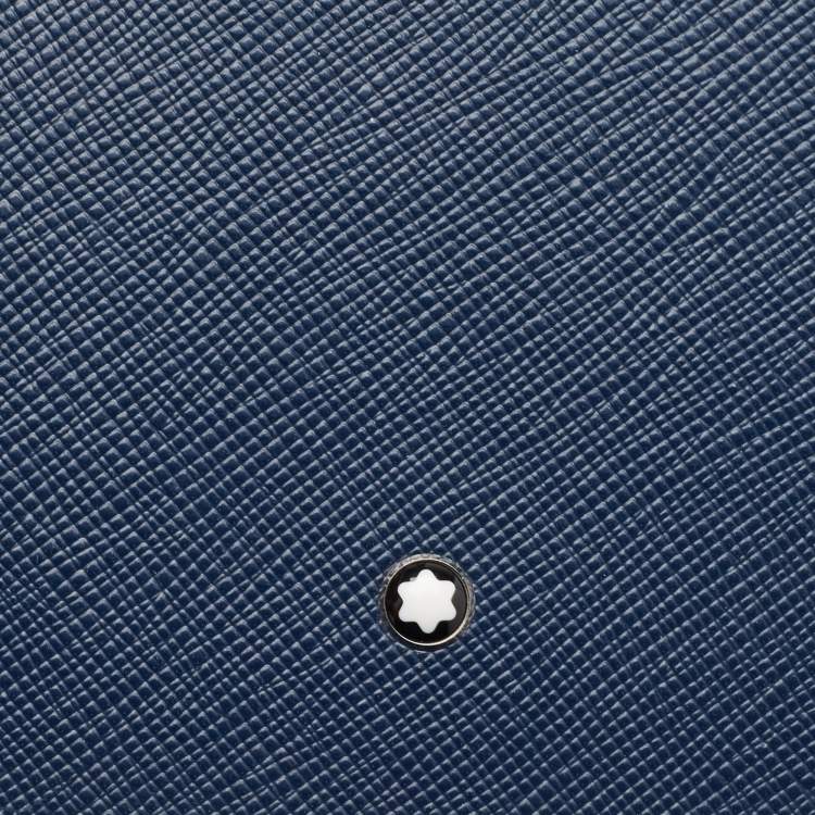 Pre Owned Montblanc Navy Blue Leather Fine Stationery Notebook