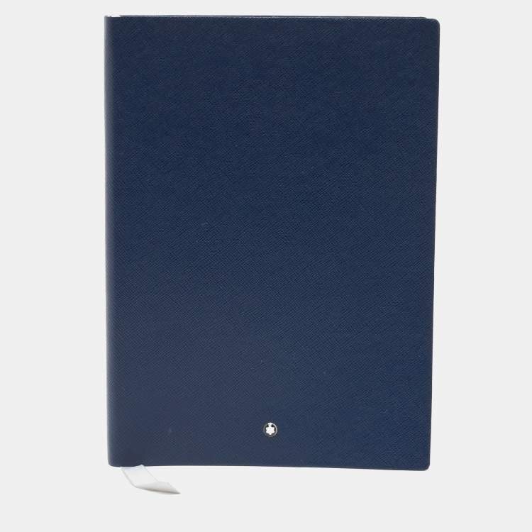 Pre Owned Montblanc Navy Blue Leather Fine Stationery Notebook