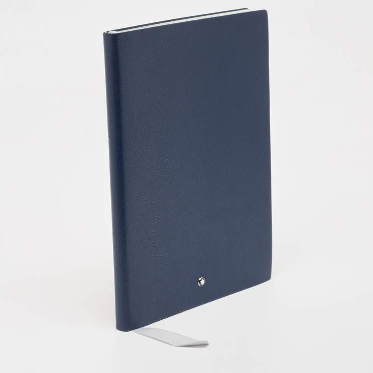 Pre Owned Montblanc Navy Blue Leather Fine Stationery Notebook