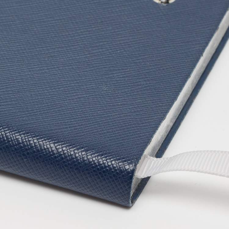 Pre Owned Montblanc Navy Blue Leather Fine Stationery Notebook