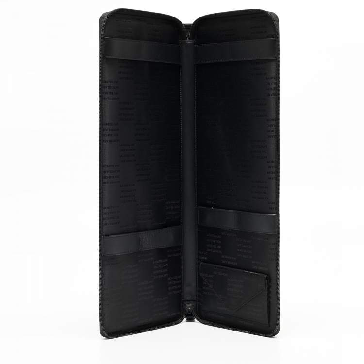 Pre Owned Montblanc Black Nylon and Leather Nightflight Tie Case