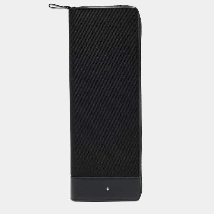 Pre Owned Montblanc Black Nylon and Leather Nightflight Tie Case