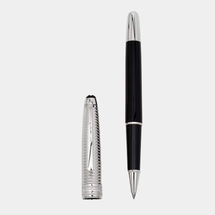 Pre Owned Montblanc Meisterstück Doué Geometry Resin Silver Tone Classique RollerBall Pen