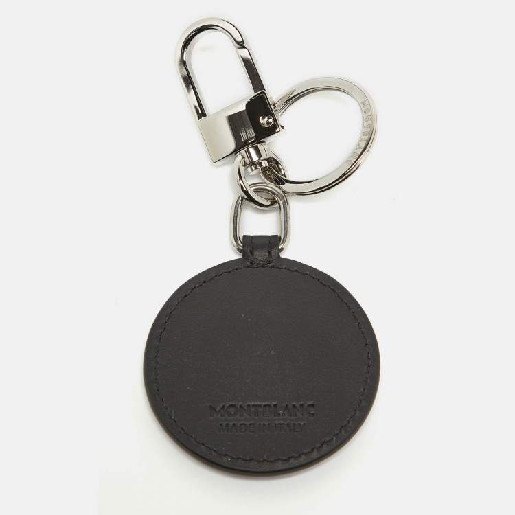 Pre Owned Montblanc Blue Soft Grain Leather Meisterstuck Steering Wheel Key Fob