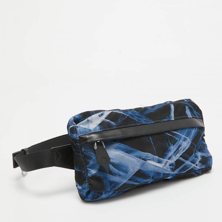 Pre Owned Montblanc Black/Blue Nylon Meisterstuck Selection Glacier Belt Bag