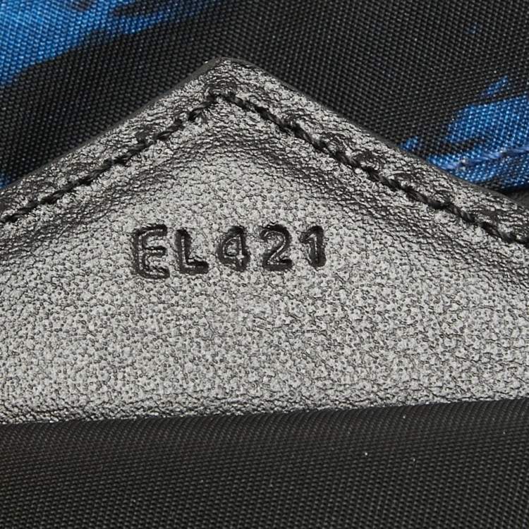 Pre Owned Montblanc Black/Blue Nylon Meisterstuck Selection Glacier Belt Bag