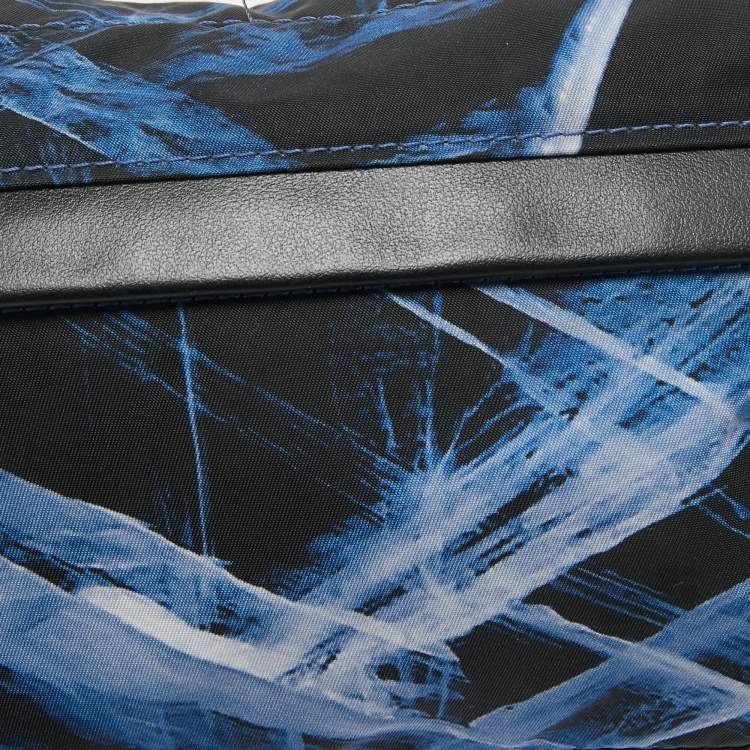 Pre Owned Montblanc Black/Blue Nylon Meisterstuck Selection Glacier Belt Bag