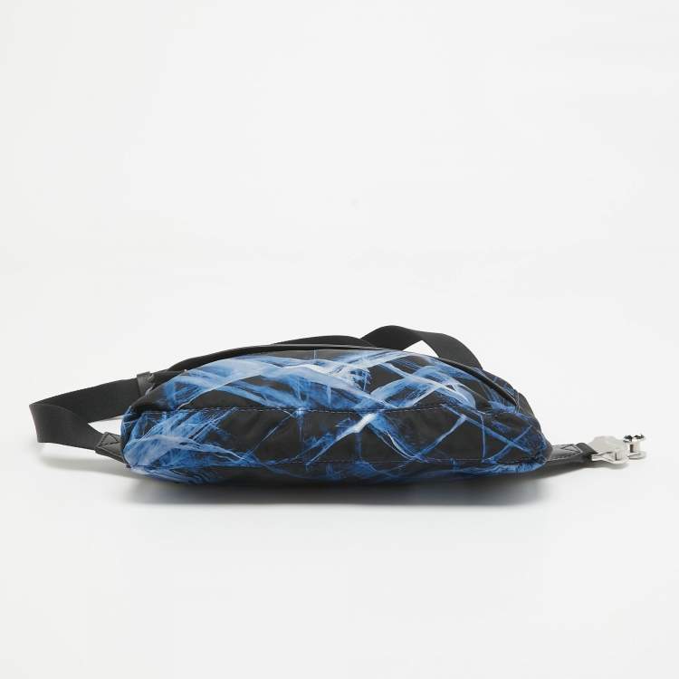 Pre Owned Montblanc Black/Blue Nylon Meisterstuck Selection Glacier Belt Bag