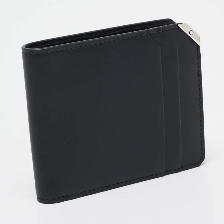 Pre Owned Montblanc Black Leather Urban Spirit 6CC Bifold Wallet