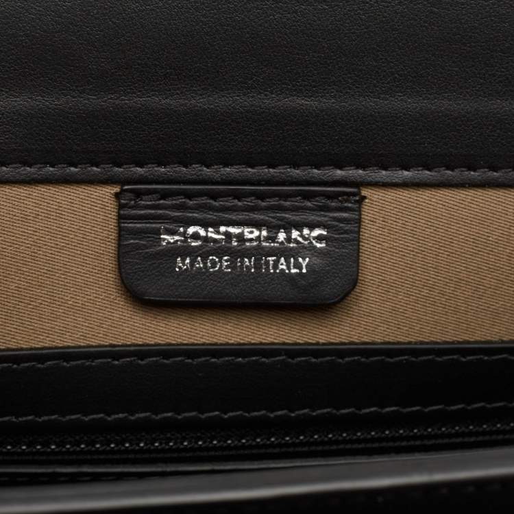 Pre Owned Montblanc Black Leather Urban Spirit Double Gusset Briefcase