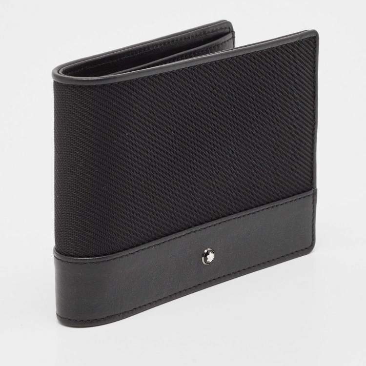 Pre Owned Montblanc Black Nylon and Leather Nightflight Bifold Wallet