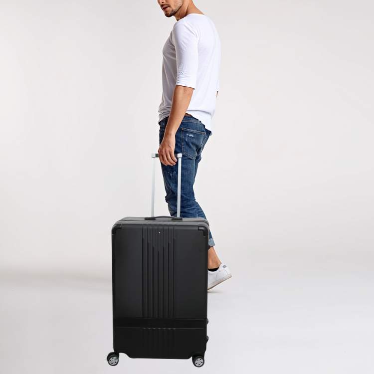 Pre Owned Montblanc Black Polycarbonate Large #MY4810 Hard Trolley Luggage