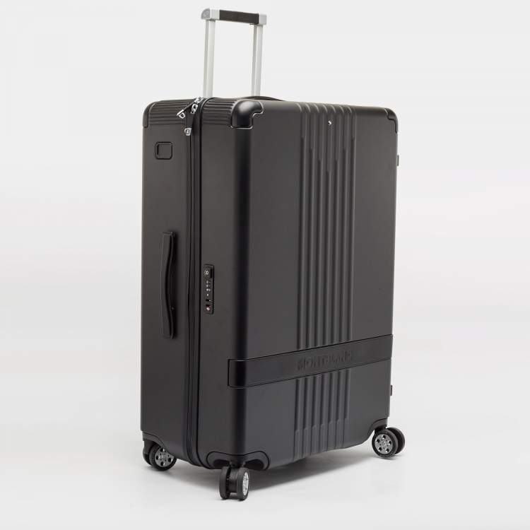 Pre Owned Montblanc Black Polycarbonate Large #MY4810 Hard Trolley Luggage