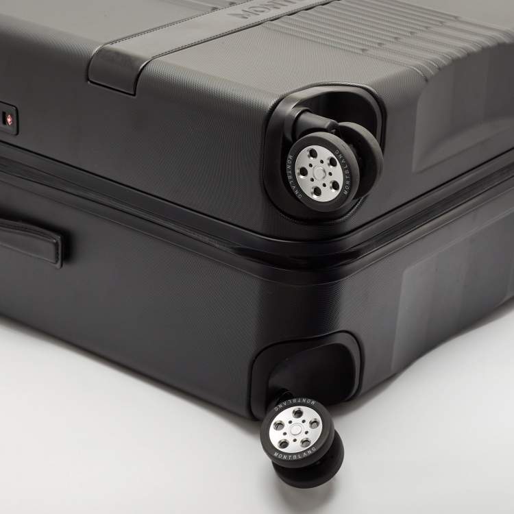 Pre Owned Montblanc Black Polycarbonate Large #MY4810 Hard Trolley Luggage