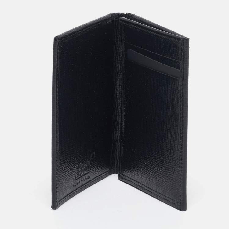 Pre Owned Montblanc Black Leather Meisterstuck Business Card Holder Set of 2
