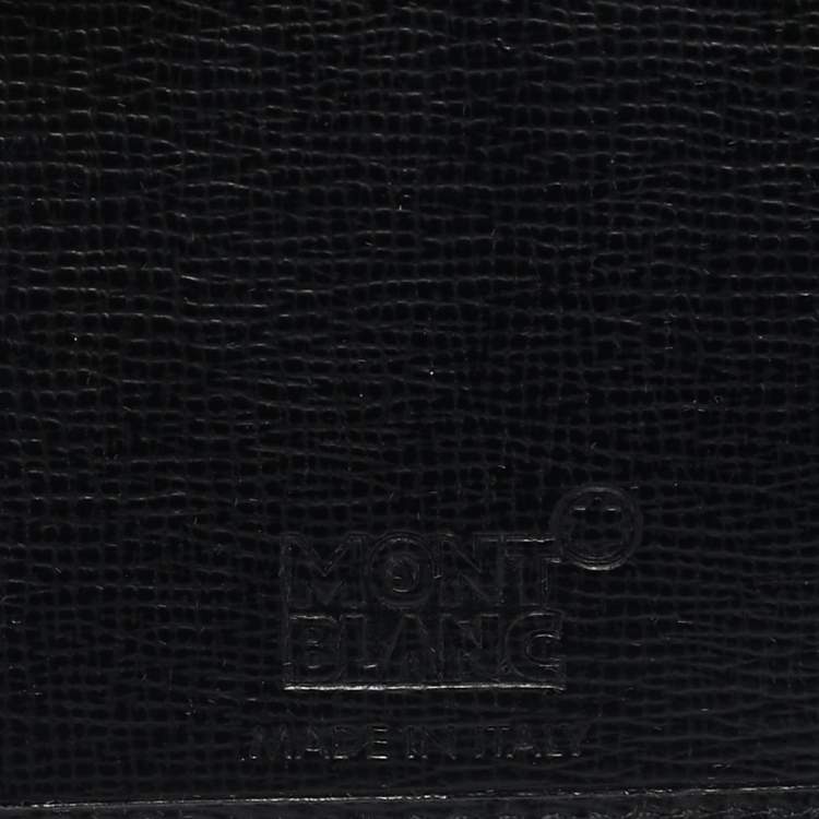 Pre Owned Montblanc Black Leather Meisterstuck Business Card Holder Set of 2