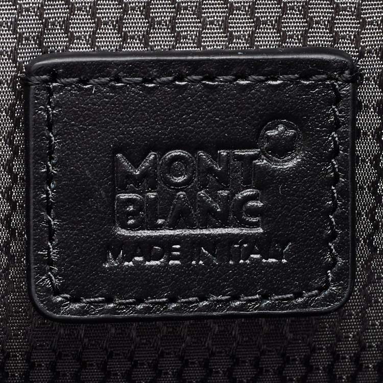 Pre Owned Montblanc Grey/Black Nylon and Leather Large Nightflight Backpack
