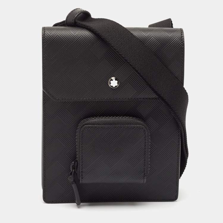 Pre Owned Montblanc Black Leather Extreme 3.0 Mini Envelope Messenger Bag