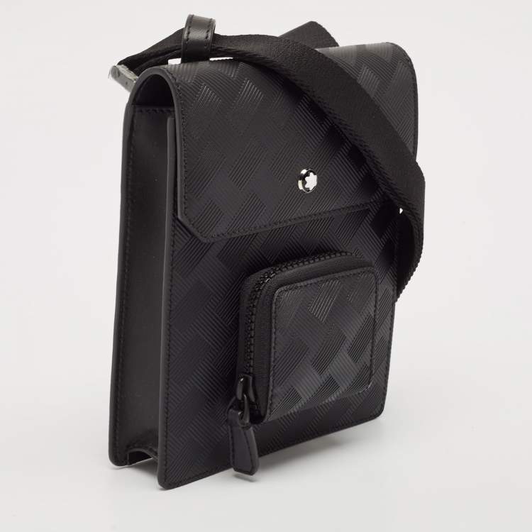 Pre Owned Montblanc Black Leather Extreme 3.0 Mini Envelope Messenger Bag
