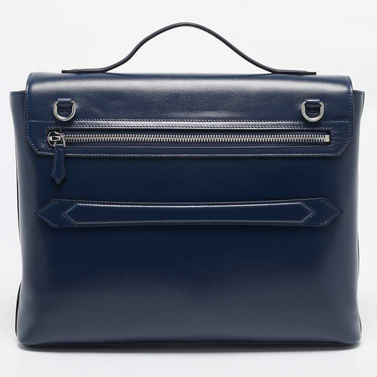 Pre Owned Montblanc Blue Leather Meisterstuck Neo Briefcase