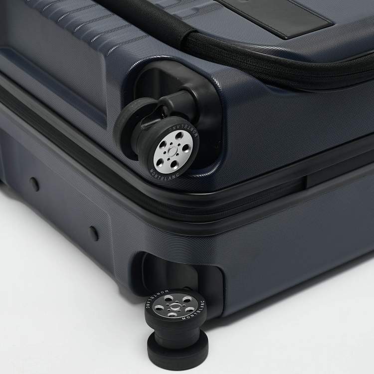 Pre Owned Montblanc Navy Blue Polycarbonate #MY4810 Front Pocket Cabin Trolley