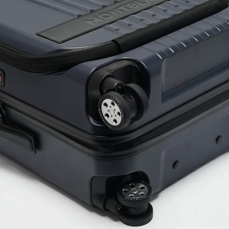 Pre Owned Montblanc Navy Blue Polycarbonate #MY4810 Front Pocket Cabin Trolley