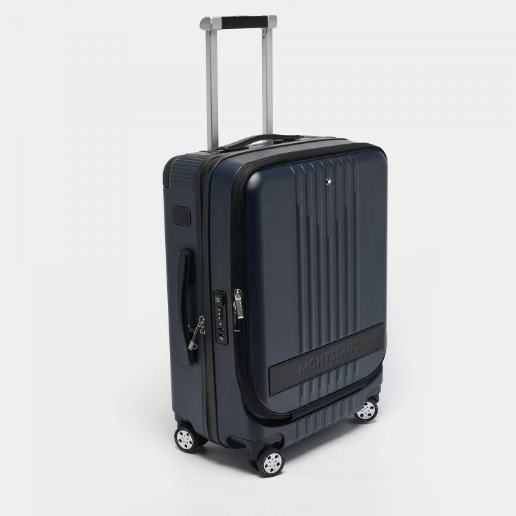 Pre Owned Montblanc Navy Blue Polycarbonate #MY4810 Front Pocket Cabin Trolley