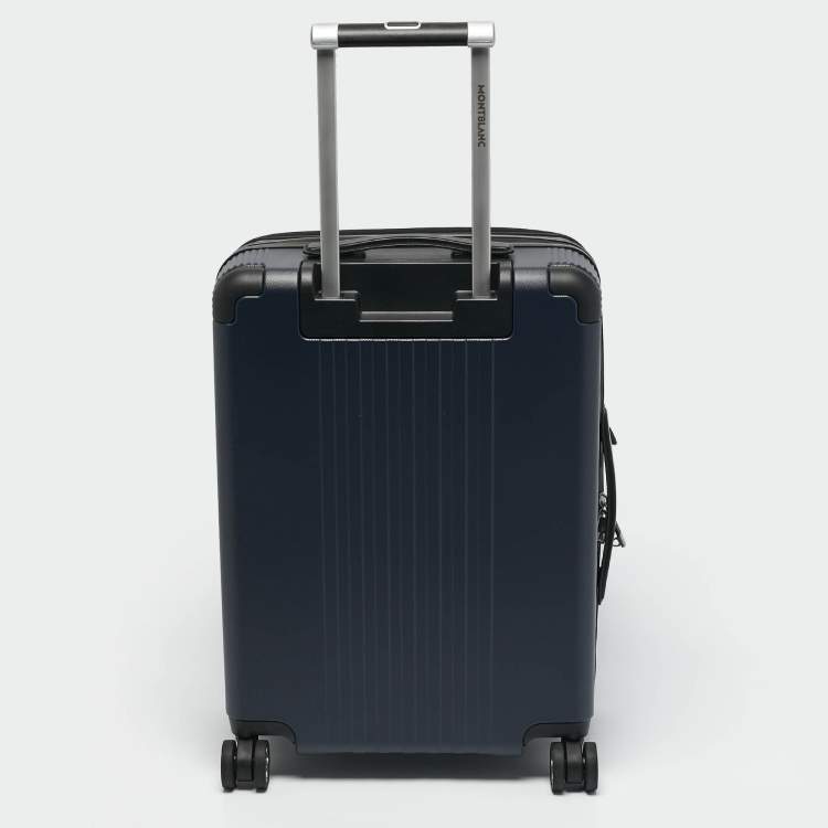 Pre Owned Montblanc Navy Blue Polycarbonate #MY4810 Front Pocket Cabin Trolley