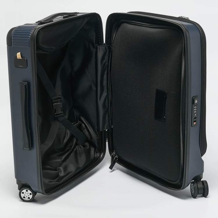 Pre Owned Montblanc Navy Blue Polycarbonate #MY4810 Front Pocket Cabin Trolley
