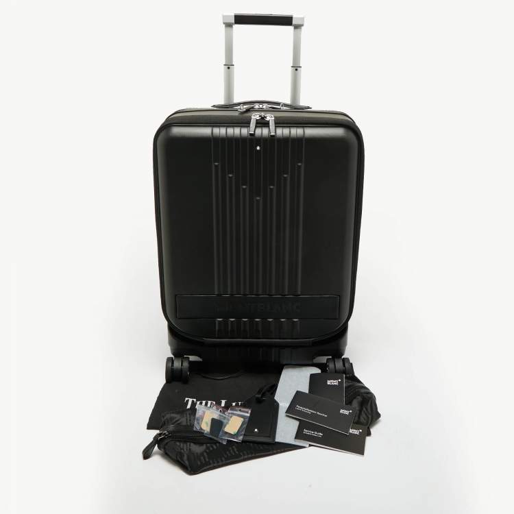 Pre Owned Montblanc Black Polycarbonate Front Pocket Cabin Trolley