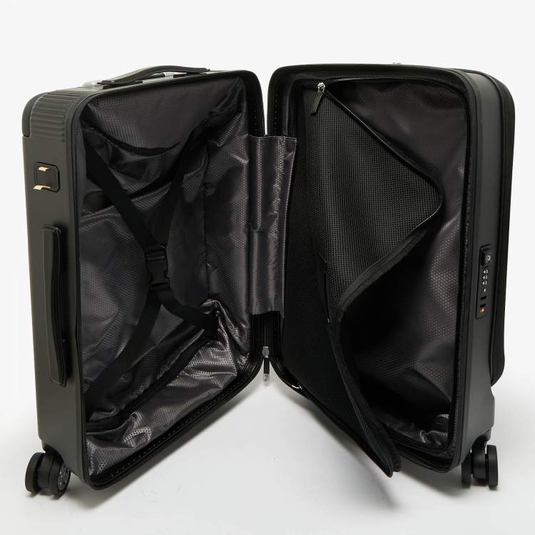 Pre Owned Montblanc Black Polycarbonate Front Pocket Cabin Trolley