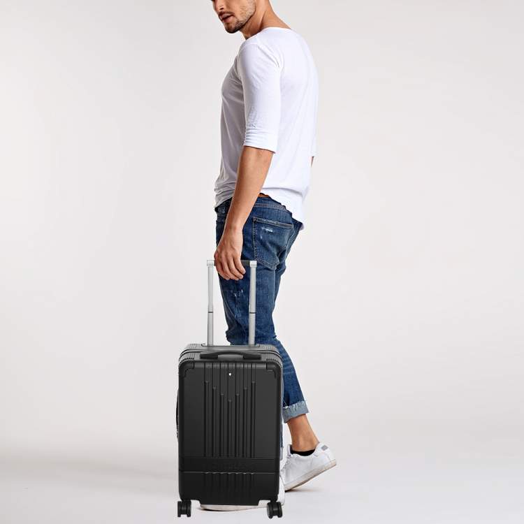 Pre Owned Montblanc Black Polycarbonate Cabin Compact Trolley 55CM