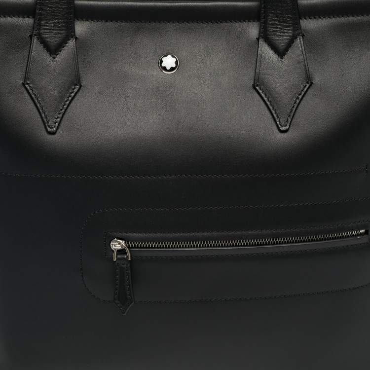 Pre Owned Montblanc Black Leather Meisterstuck Soft Tote
